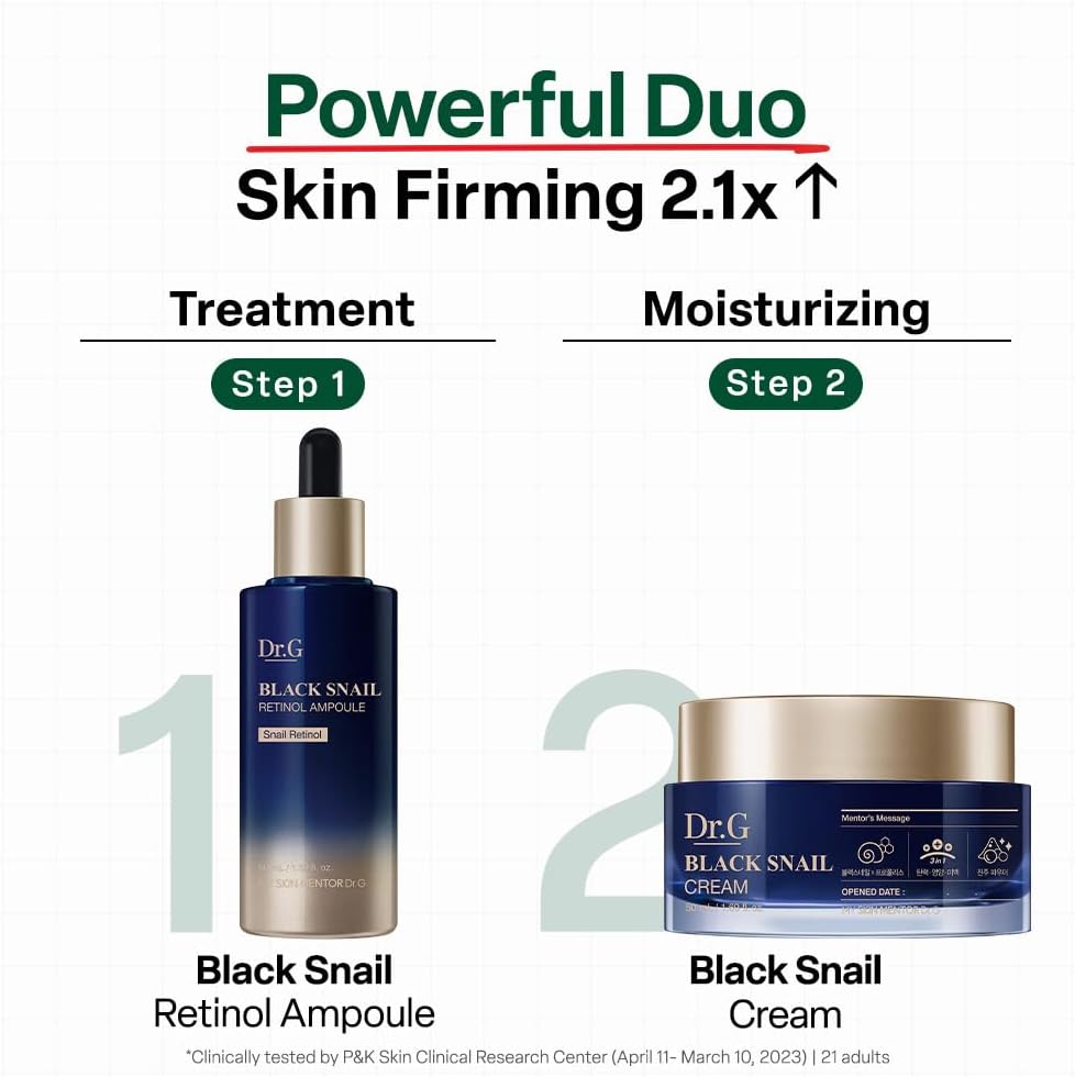 Dr. G Black Snail Retinol Ampoule 50ml – Gentle Snail Retinol Serum for Wrinkles & Firming
