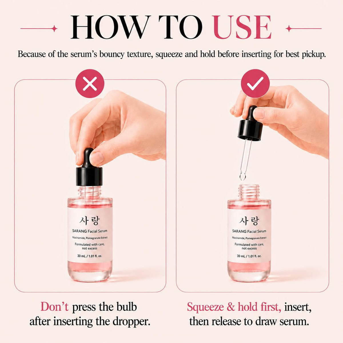 SARANG Facial Serum 30ml | Niacinamide Pink Gel Korean