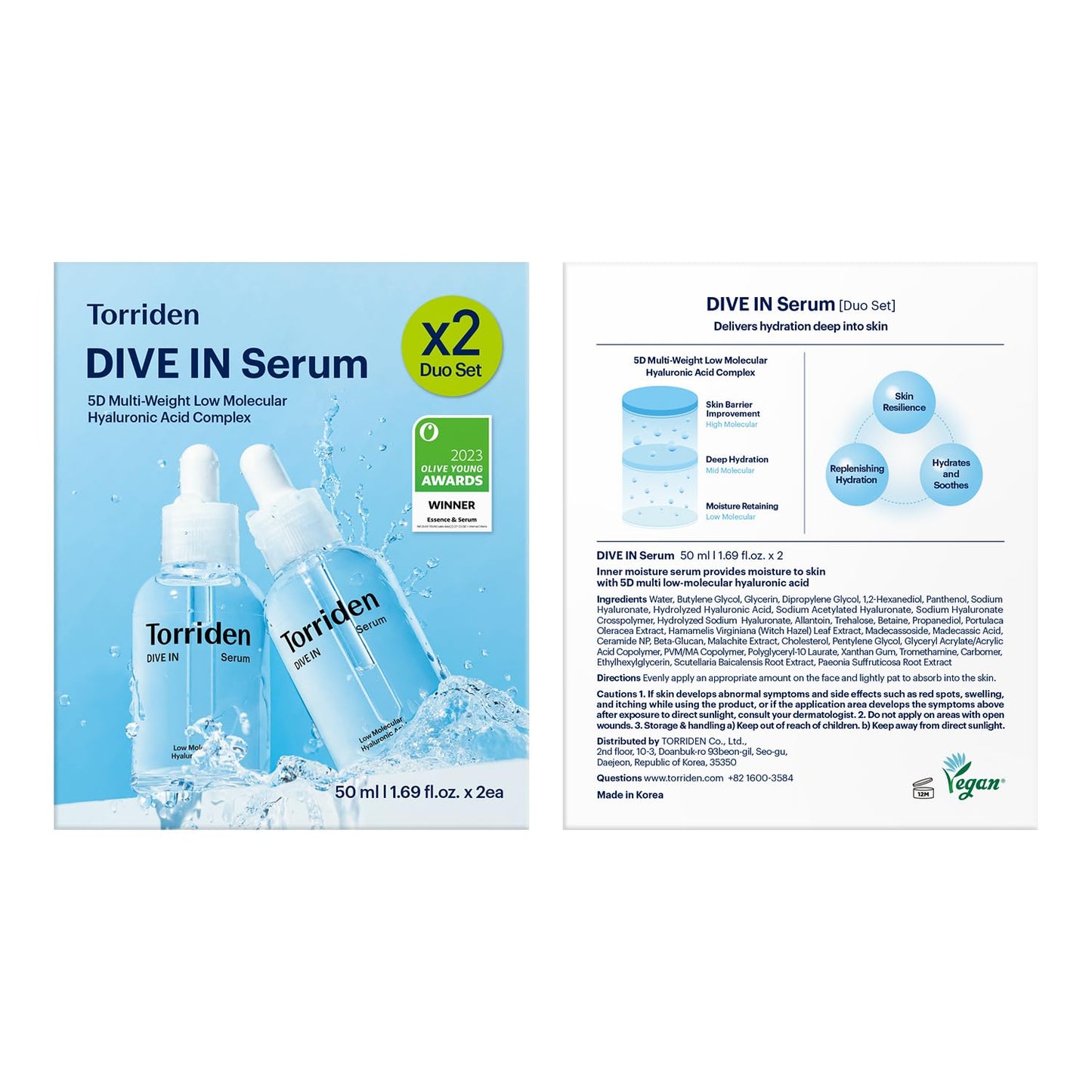 Torriden DIVE IN Serum | 5D Low Molecular Hyaluronic Acid for Glass Skin Hydration