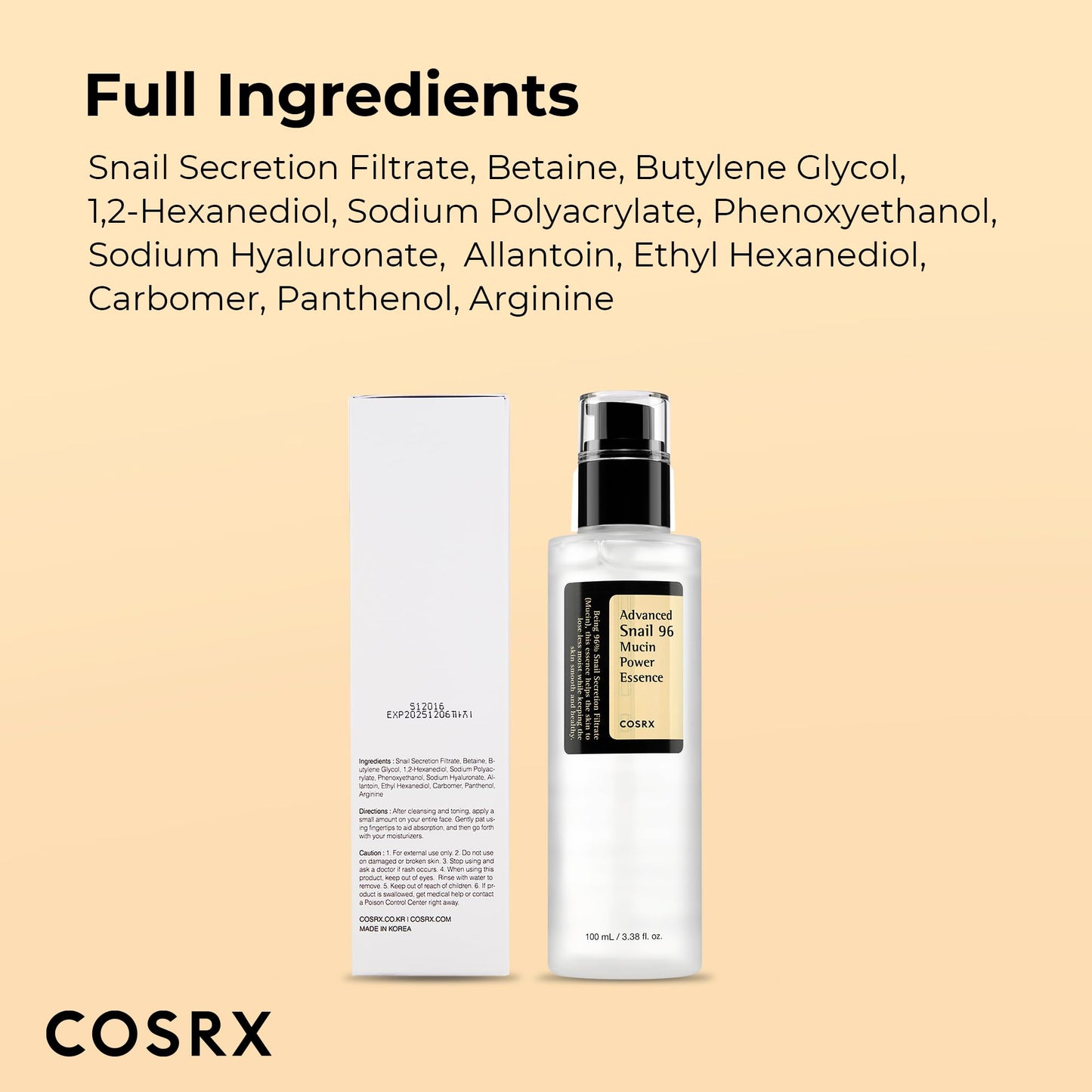 COSRX Advanced Snail 96 Mucin Power Essence – Ultra-Hydrating Snail Mucin Essence