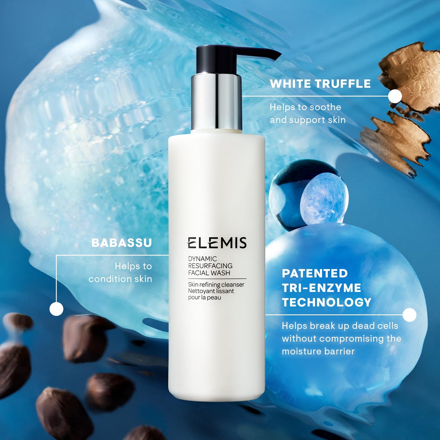 Elemis Dynamic Resurfacing Facial Wash – Enzyme Foaming Cleanser for Smoother Skin