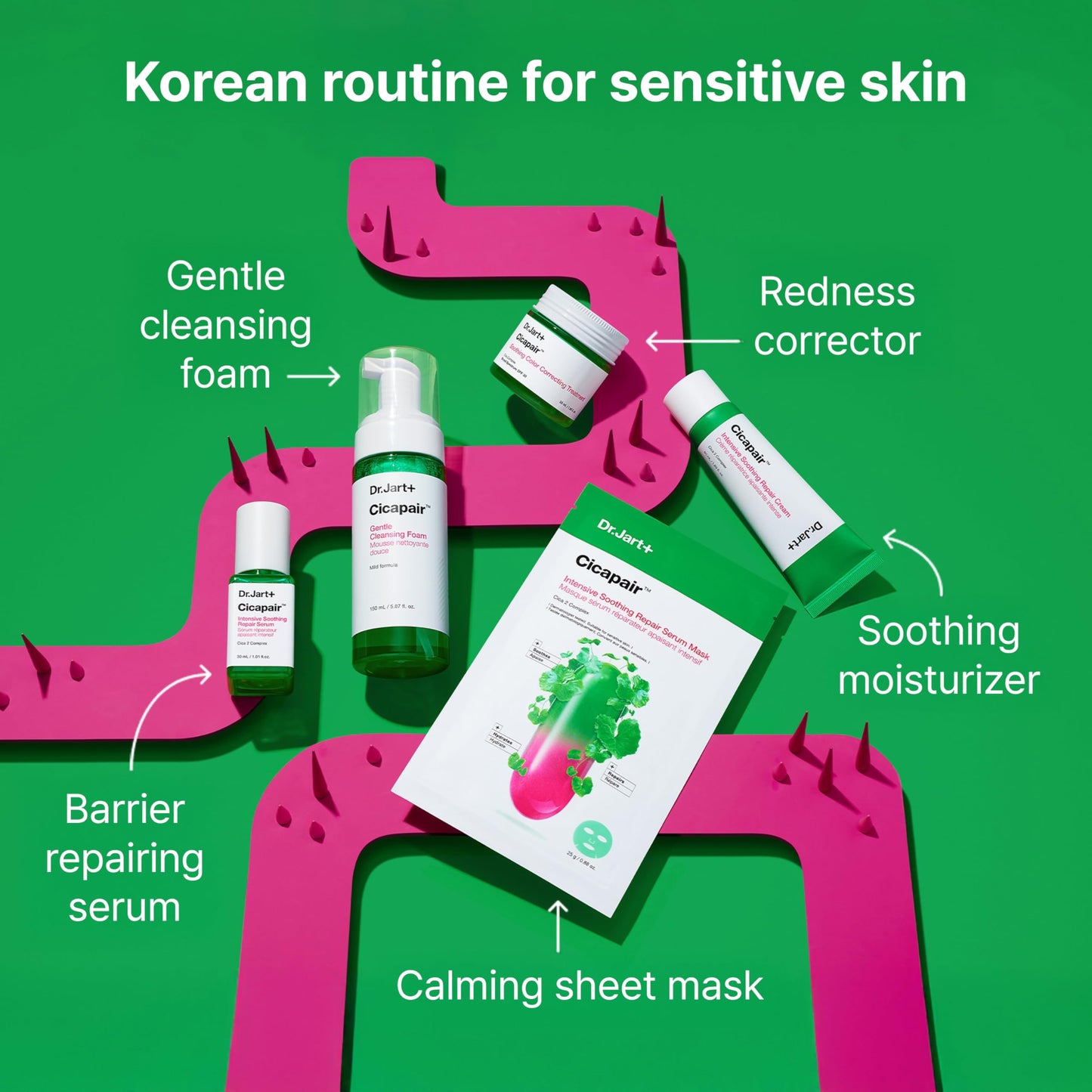 Dr. Jart+ Cicapair Intensive Soothing Repair Serum Mask 25g – Calming Cica Sheet Mask for Sensitive Skin
