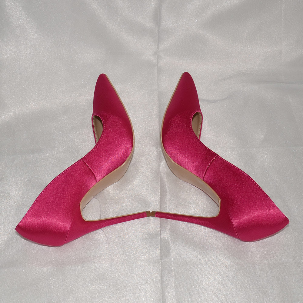 Dark Pink Glitter Strap Heels 37 / Pink