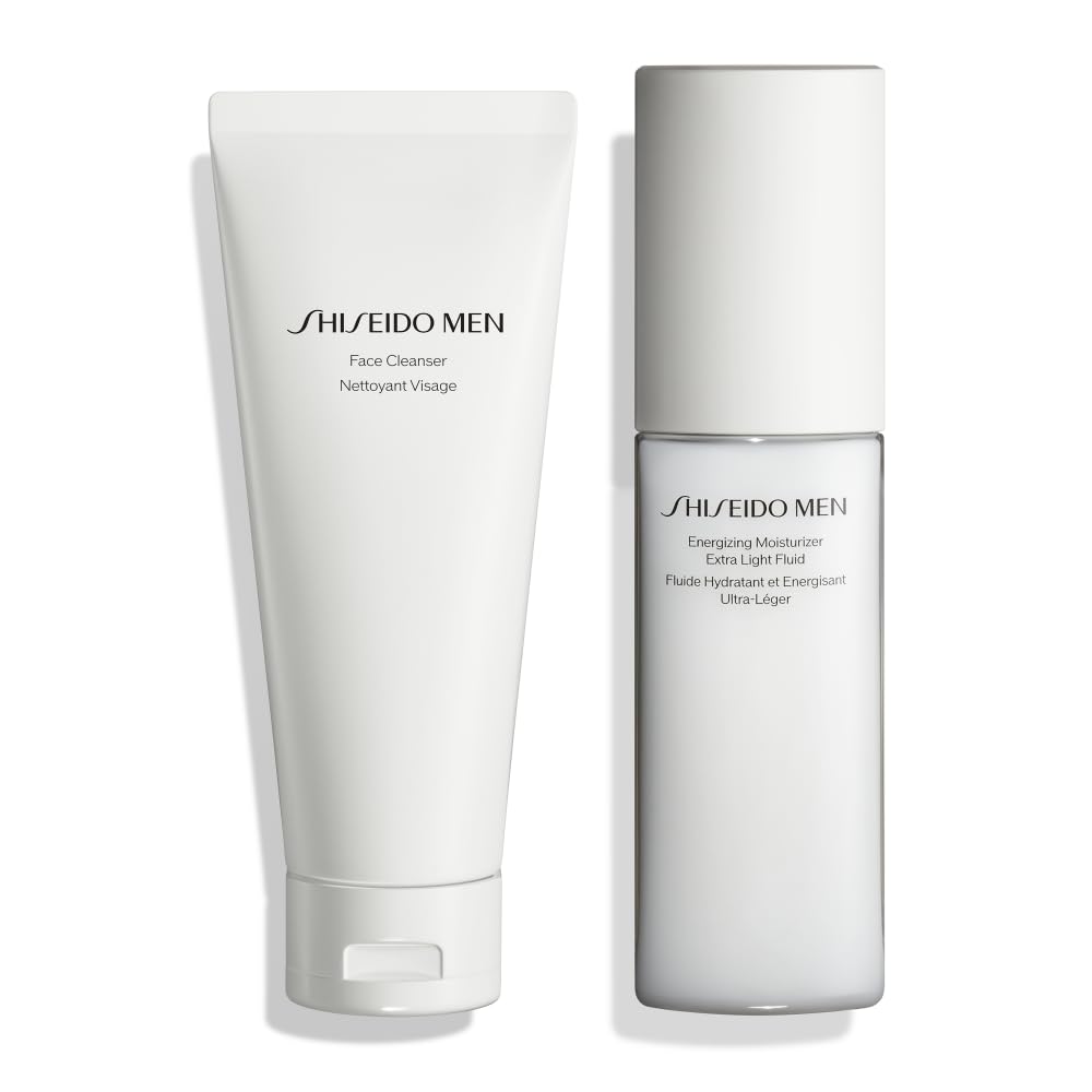 Shiseido Men's skincare products on a white background