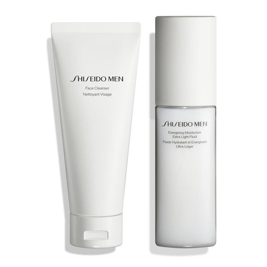 Shiseido Men's skincare products on a white background