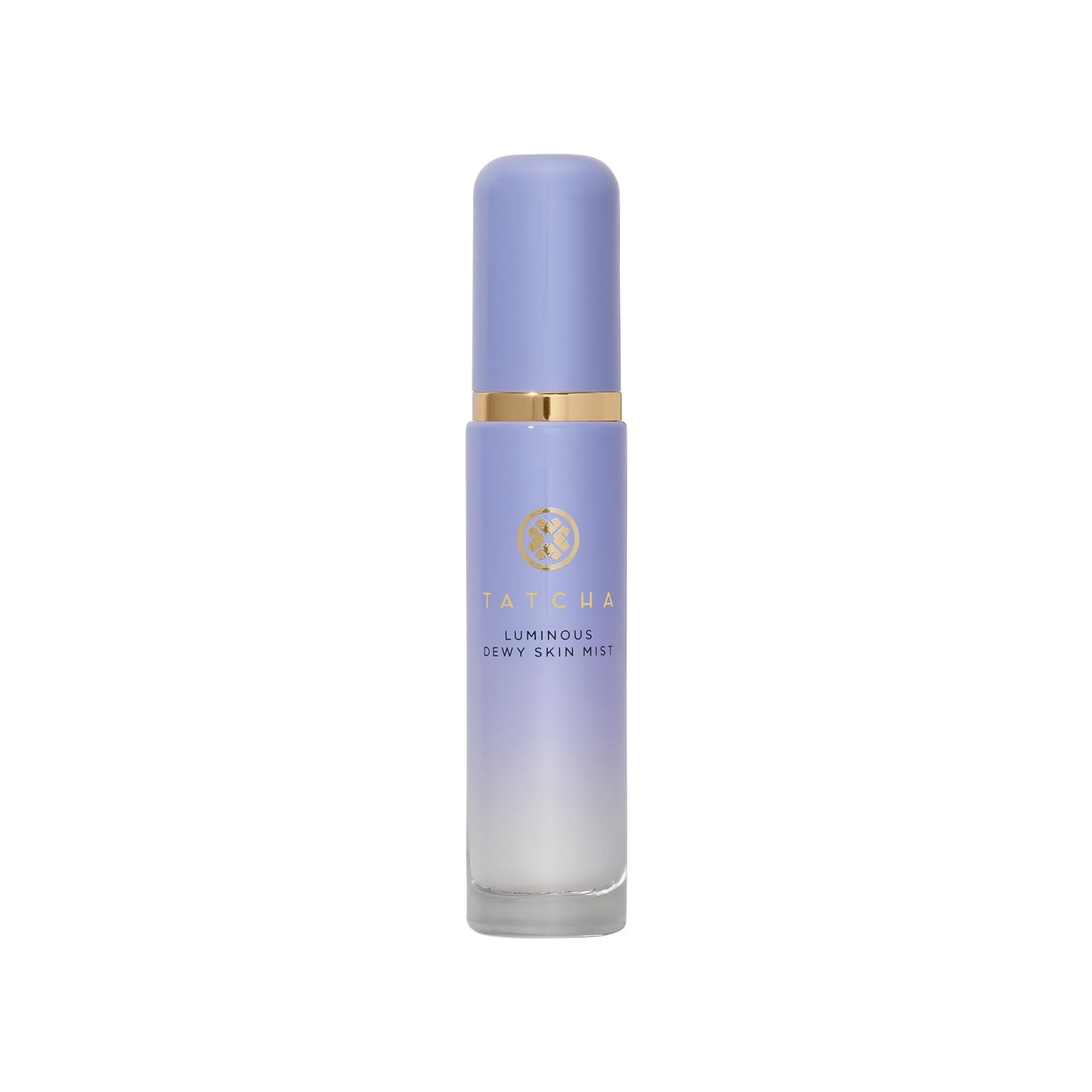 Lavender bottle with gold cap on a white background
