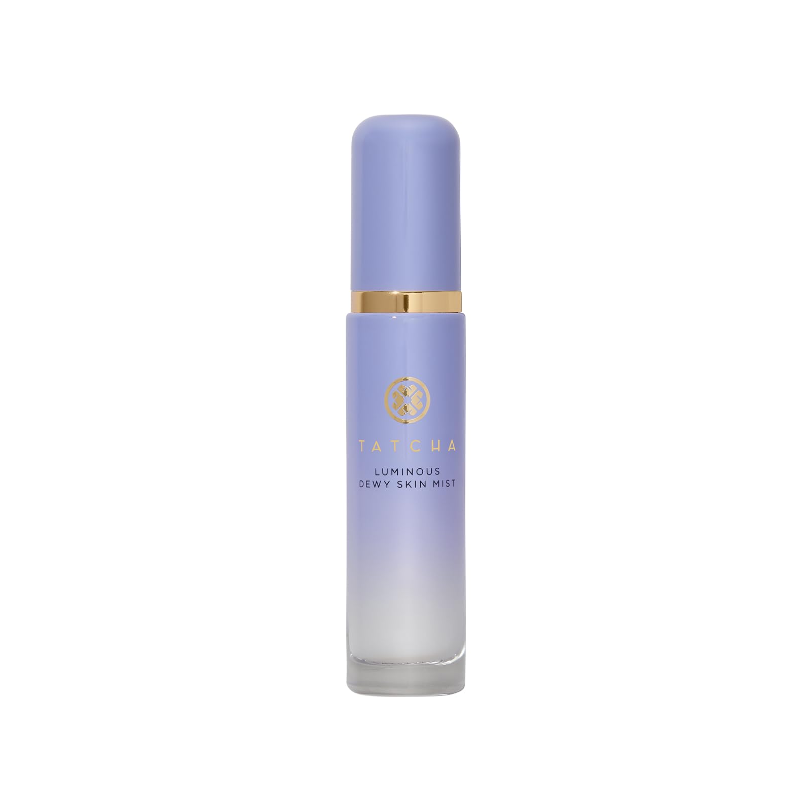 Lavender bottle with gold cap on a white background