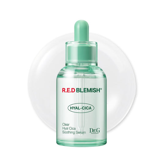 R.E.D. Blemish serum bottle with dropper on a white background