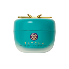 Tatcha skincare product with gold accents on a white background
