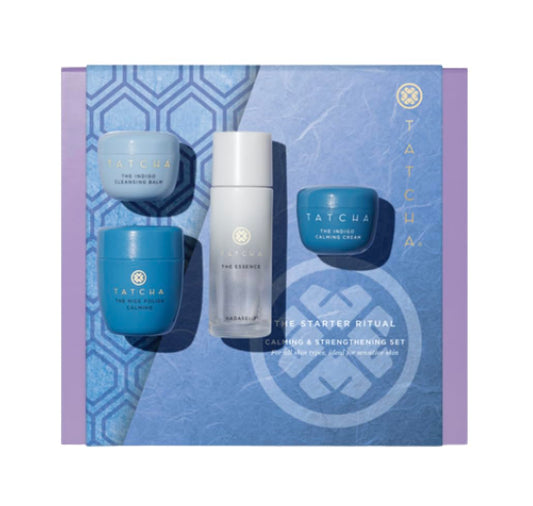 Tatcha The Indigo Ritual Set – 4-Piece Soothing Skincare Discovery Kit for Sensitive Skin