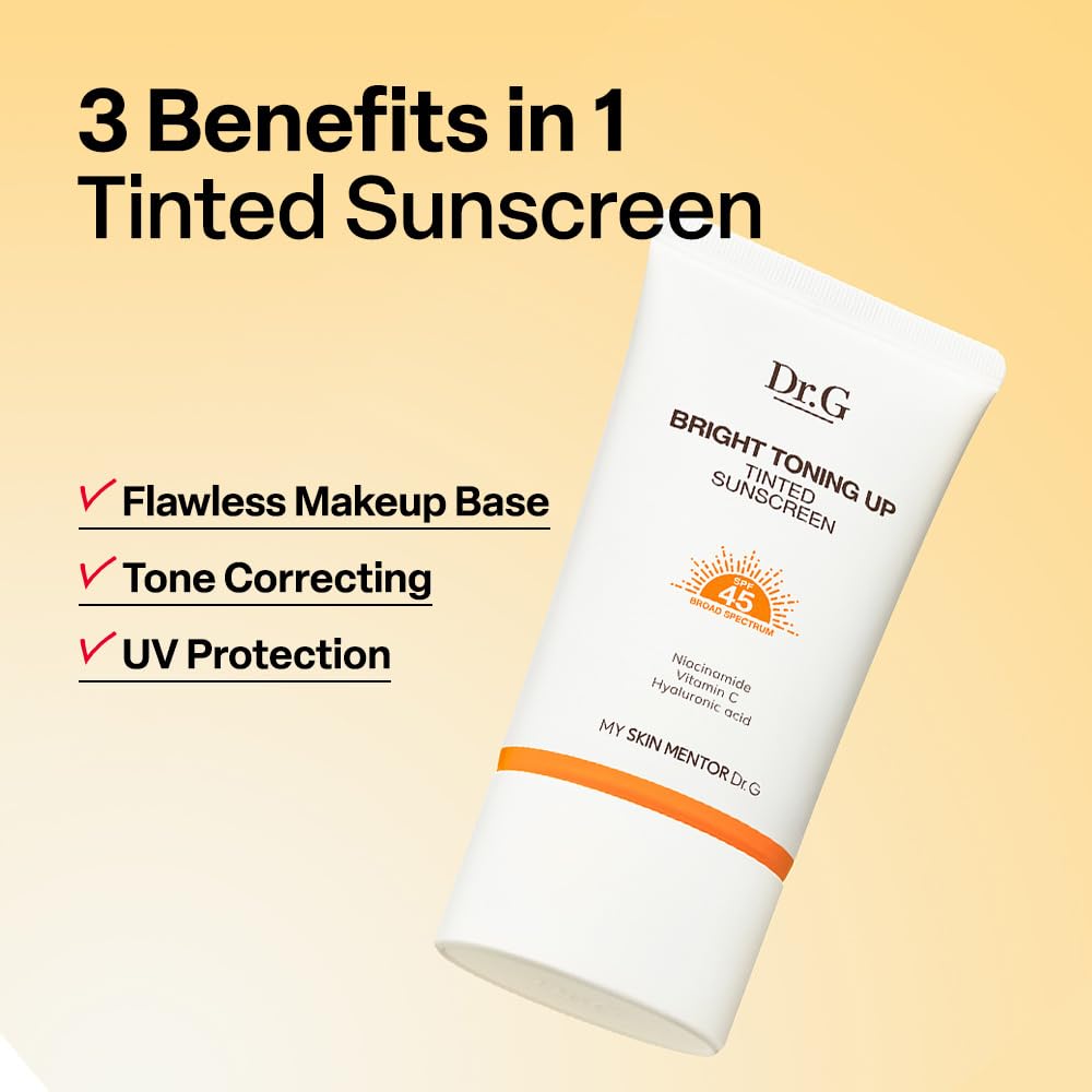 Dr. G Bright Toning Up Tinted Sunscreen - SPF 45 Broad Spectrum Korean Sunscreen