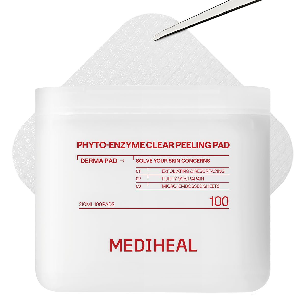 MEDIHEAL Derma Pad Collection | Daily Treatment Toner Pads for Brightening, Firming, Calming & Hydration (100 Pads)