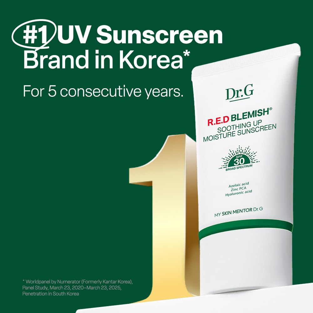 Dr. G R.E.D Blemish Soothing Up Moisture Sunscreen SPF30 50ml – Calming Hydrating Sunscreen for Sensitive Skin