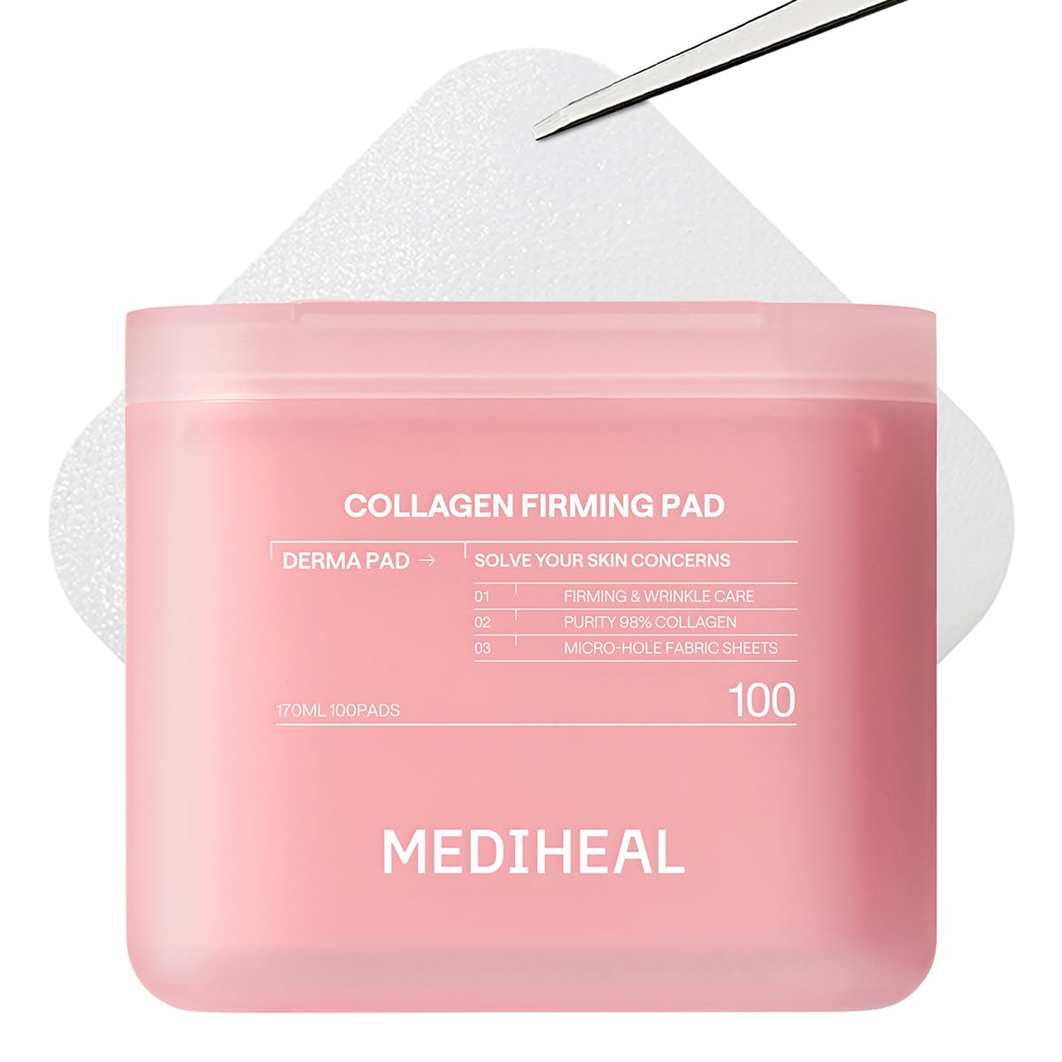 MEDIHEAL Derma Pad Collection | Daily Treatment Toner Pads for Brightening, Firming, Calming & Hydration (100 Pads)