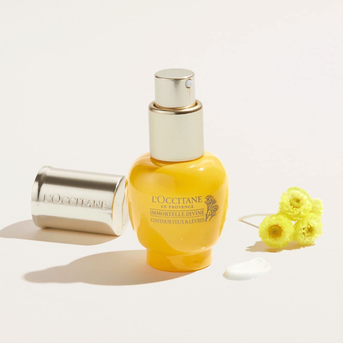 L'Occitane Immortelle Divine Eye & Lip Contour | Anti-Aging Cream for Wrinkles, Firmness & Dark Circles