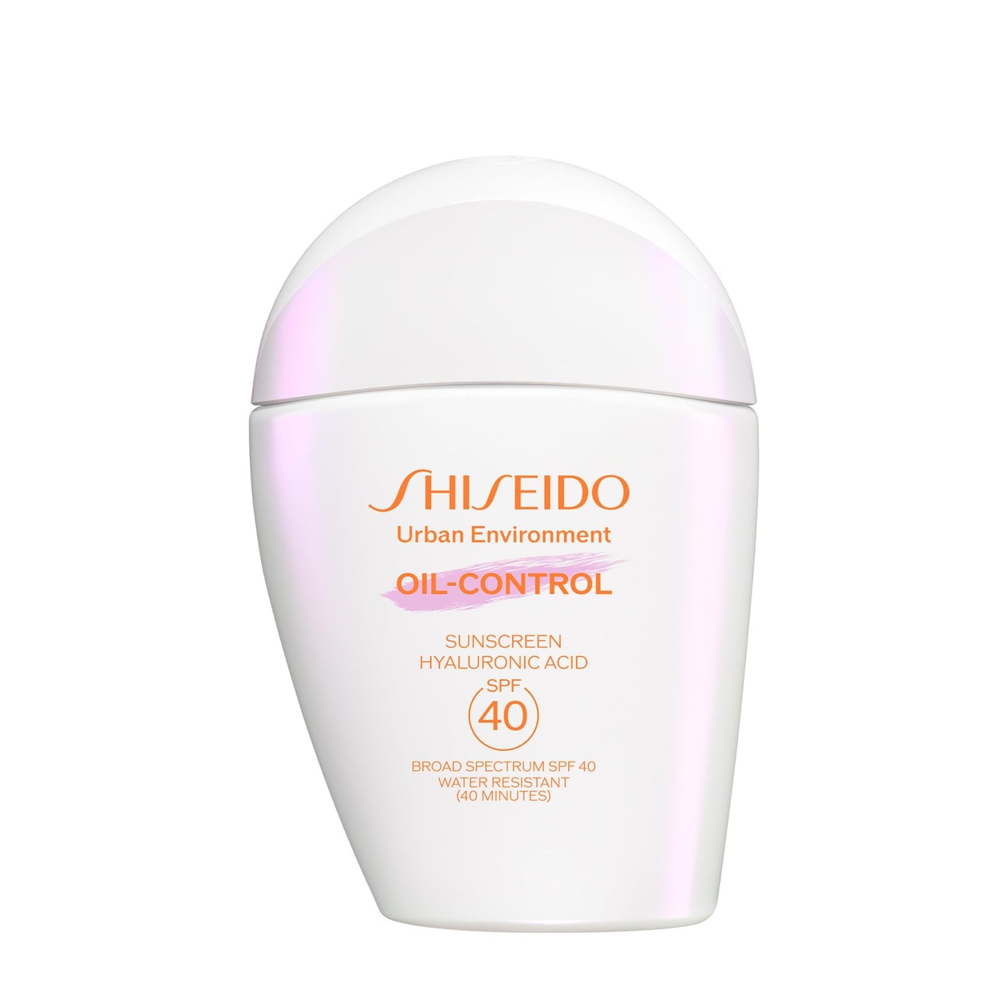 Shiseido Urban Environment Oil-Control sunscreen bottle on a white background