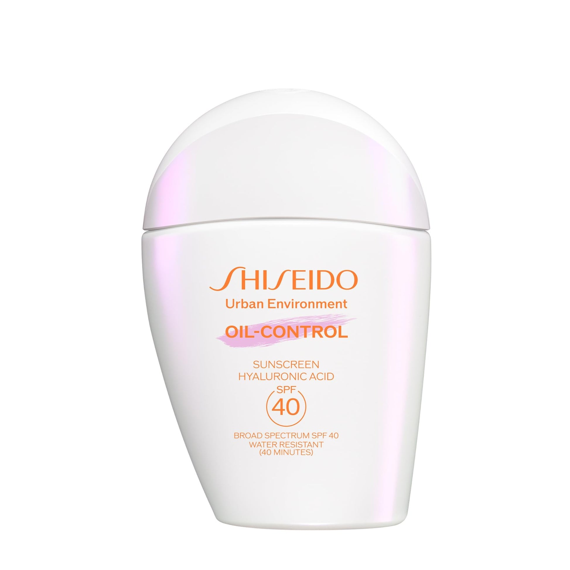 Shiseido Urban Environment Oil-Control sunscreen bottle on a white background