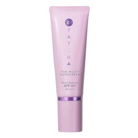 Tatcha The Milky Sunscreen tube on a white background
