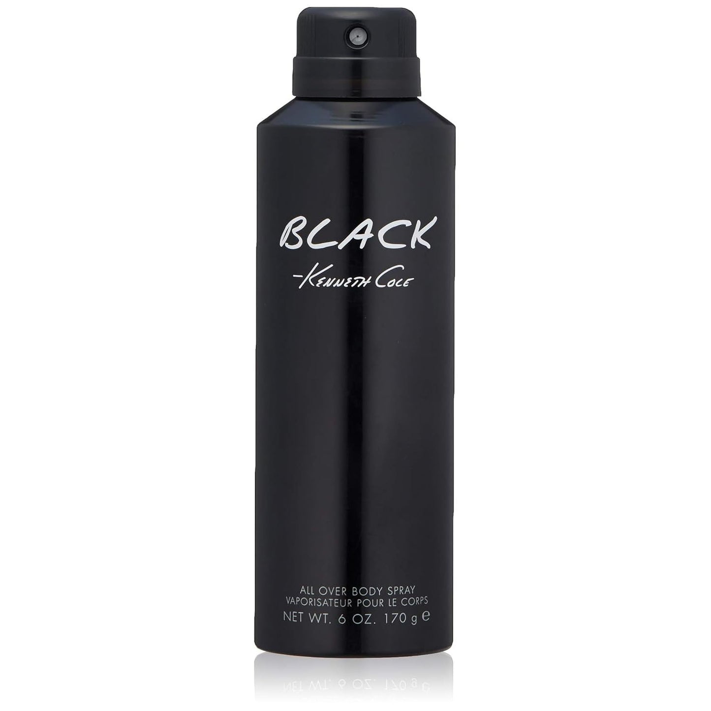 Black body spray bottle with 'Black Kenneth Cole' text on a white background
