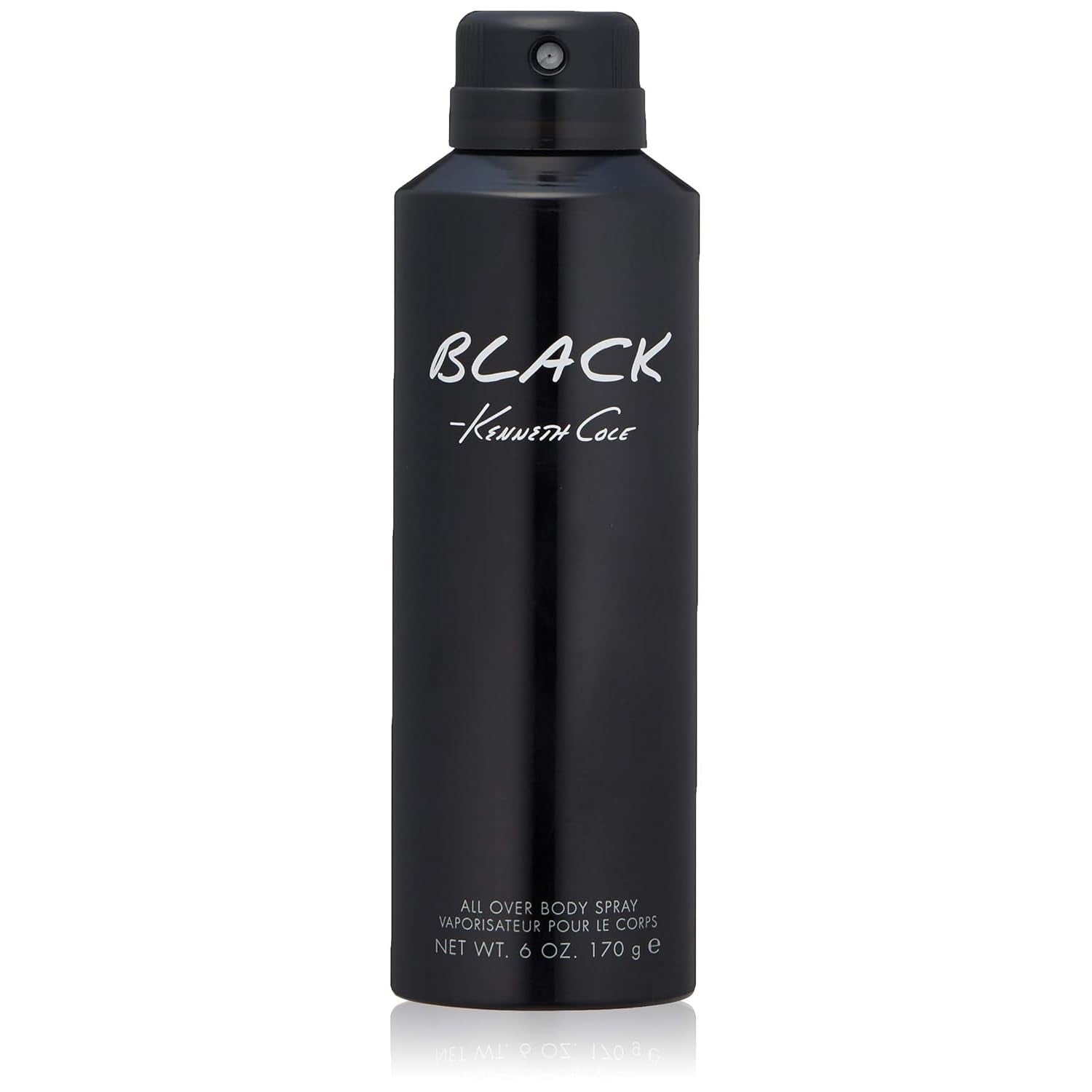 Black body spray bottle with 'Black Kenneth Cole' text on a white background