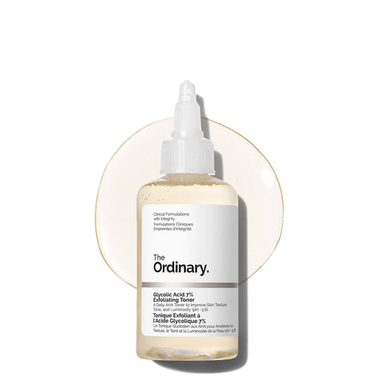 The Ordinary Glycolic Acid 7% Exfoliating Toner | Daily AHA Toner for Texture, Tone & Radiance