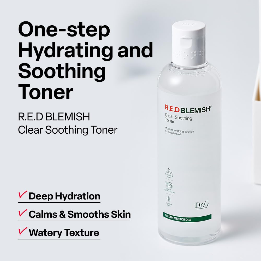 Dr. G R.E.D Blemish Clear Soothing Toner 300ml – Calming & Hydrating Korean Face Toner for Sensitive Skin