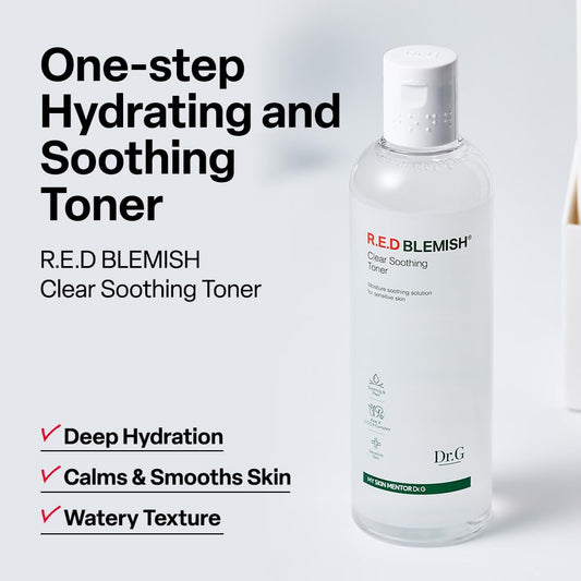 Dr. G R.E.D Blemish Clear Soothing Toner 300ml – Calming & Hydrating Korean Face Toner for Sensitive Skin