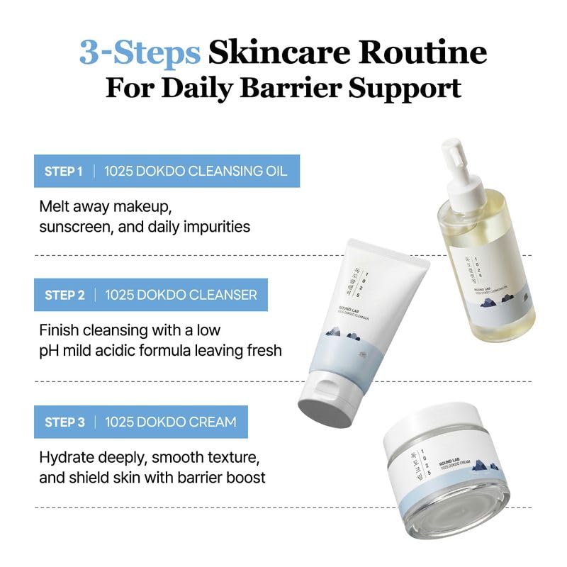 ROUND LAB 1025 Dokdo Everyday is a Holiday Glow Ritual Kit |Double Cleansing + Cream