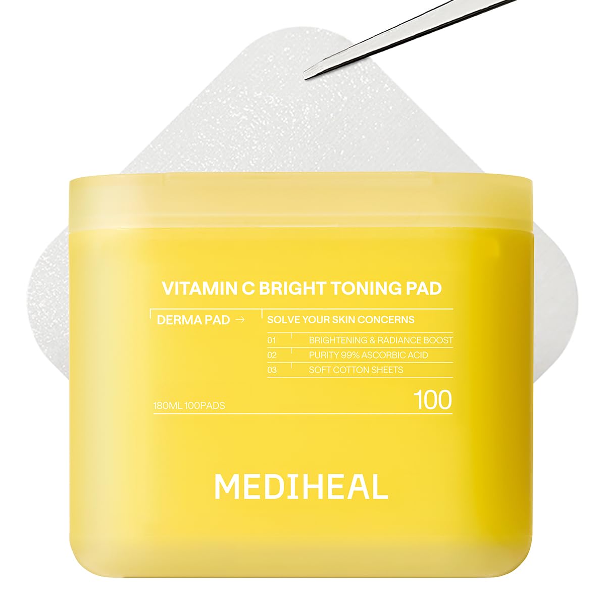 MEDIHEAL Derma Pad Collection | Daily Treatment Toner Pads for Brightening, Firming, Calming & Hydration (100 Pads)