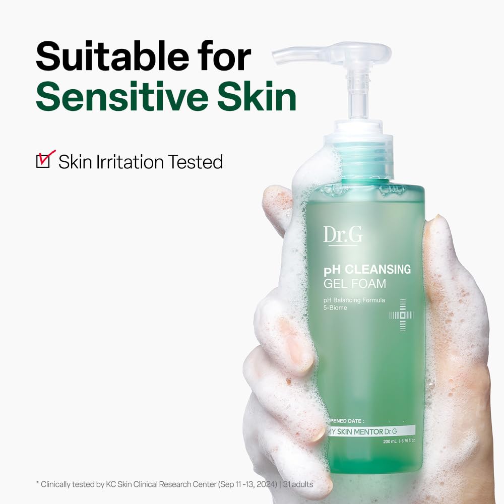 Dr. G pH Cleansing Gel Foam 200ml – Gentle pH-Balanced Foaming Cleanser for Sensitive Skin