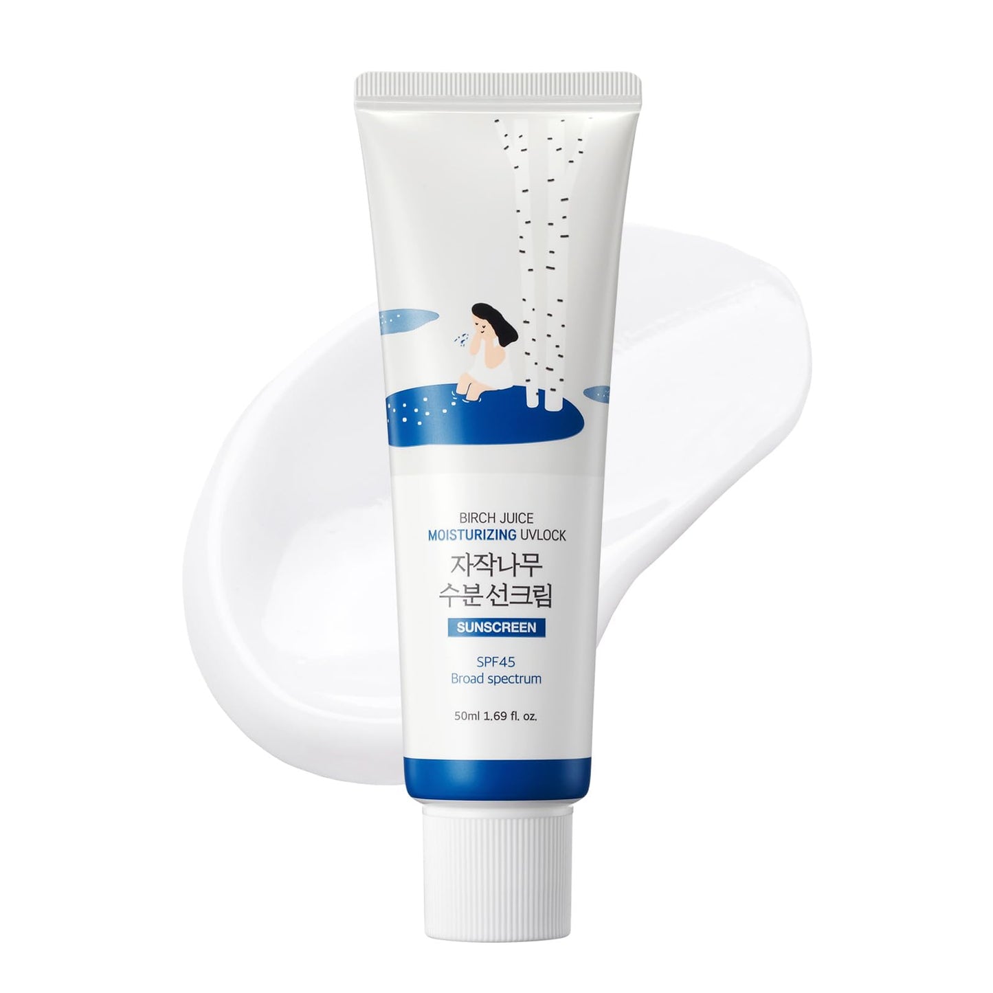 ROUND LAB Birch Juice Moisturizing UV Lock Sunscreen SPF45 | No White Cast Korean Sunscreen