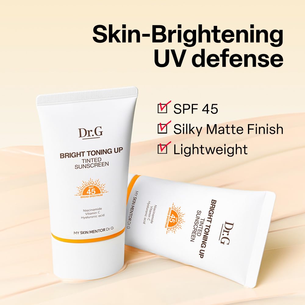 Dr. G Bright Toning Up Tinted Sunscreen - SPF 45 Broad Spectrum Korean Sunscreen