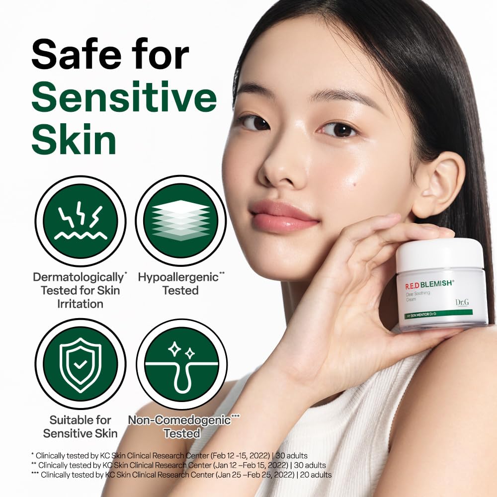 Dr. G R.E.D Blemish Clear Soothing Cream 50ml – Calming Moisturizer for Sensitive & Oily Skin