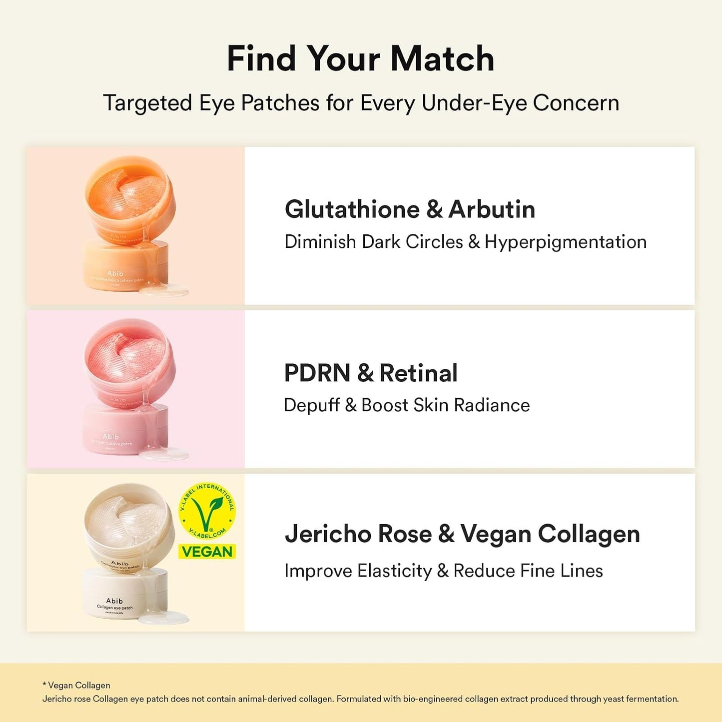 Abib Jelly Eye Patch Trio | PDRN, Glutathione & Collagen