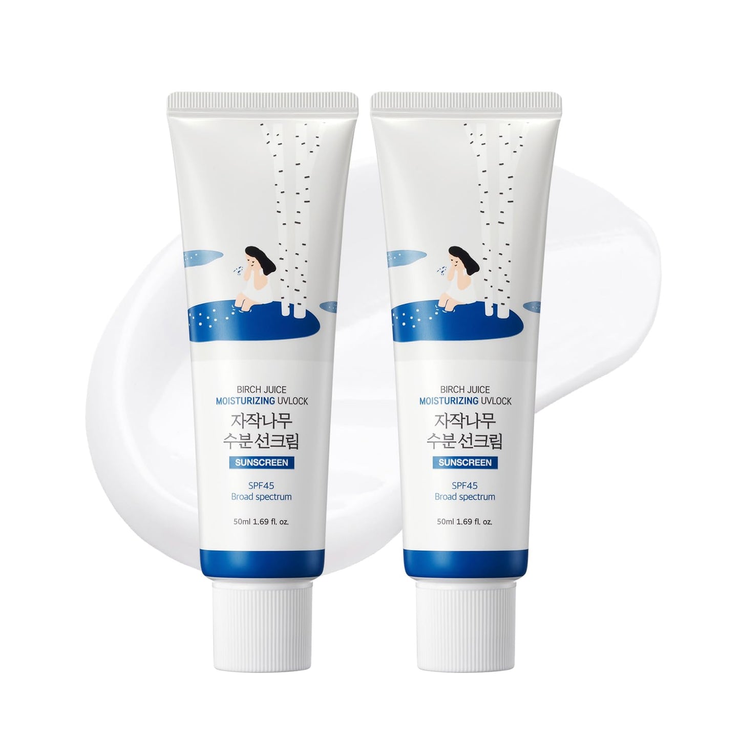 ROUND LAB Birch Juice Moisturizing UV Lock Sunscreen SPF45 | No White Cast Korean Sunscreen