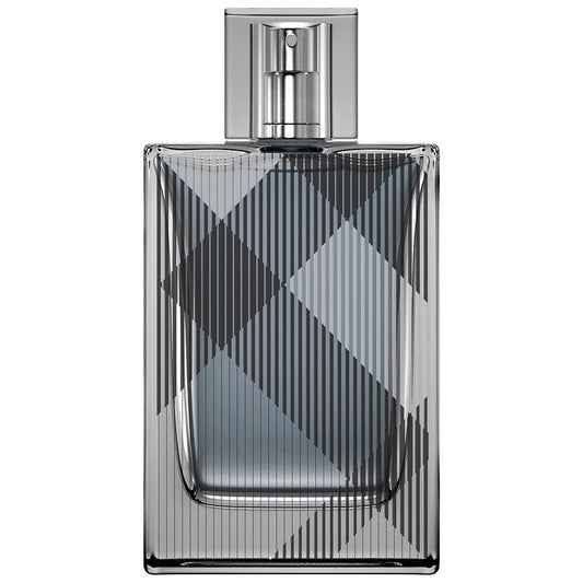 Perfume bottle with geometric pattern on a white background