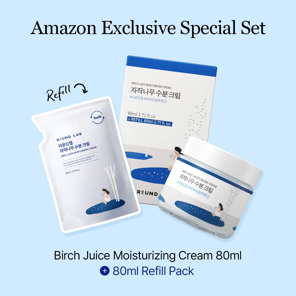 ROUND LAB Birch Juice Moisturizing Cream - Deep Hydration & Soothing for Dewy Glass Skin