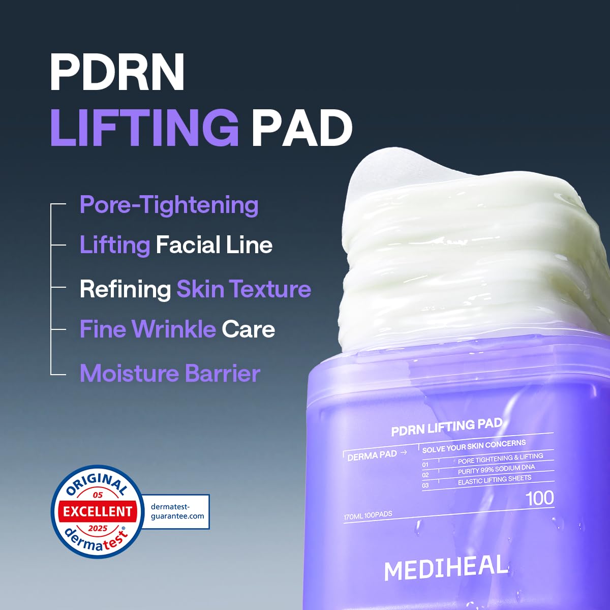 MEDIHEAL Derma Pad Collection | Daily Treatment Toner Pads for Brightening, Firming, Calming & Hydration (100 Pads)