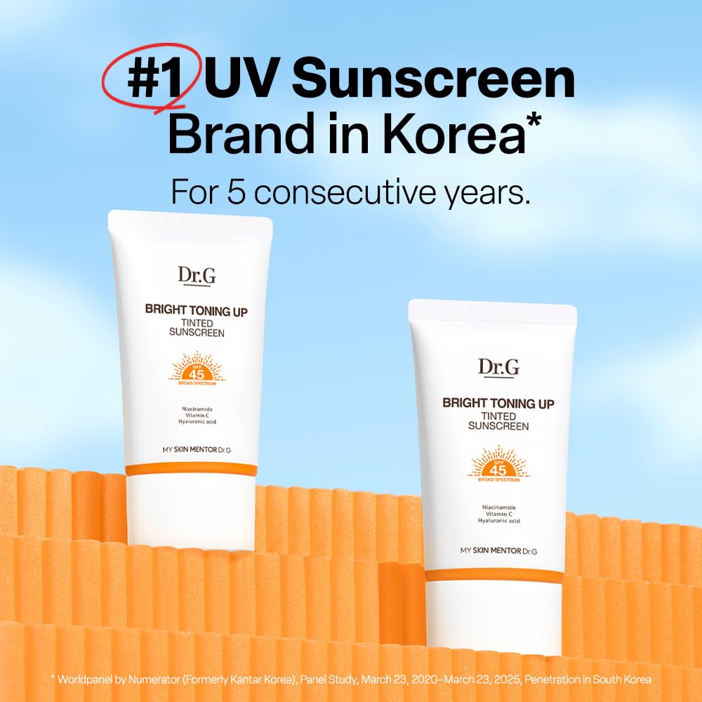 Dr. G Bright Toning Up Tinted Sunscreen - SPF 45 Broad Spectrum Korean Sunscreen