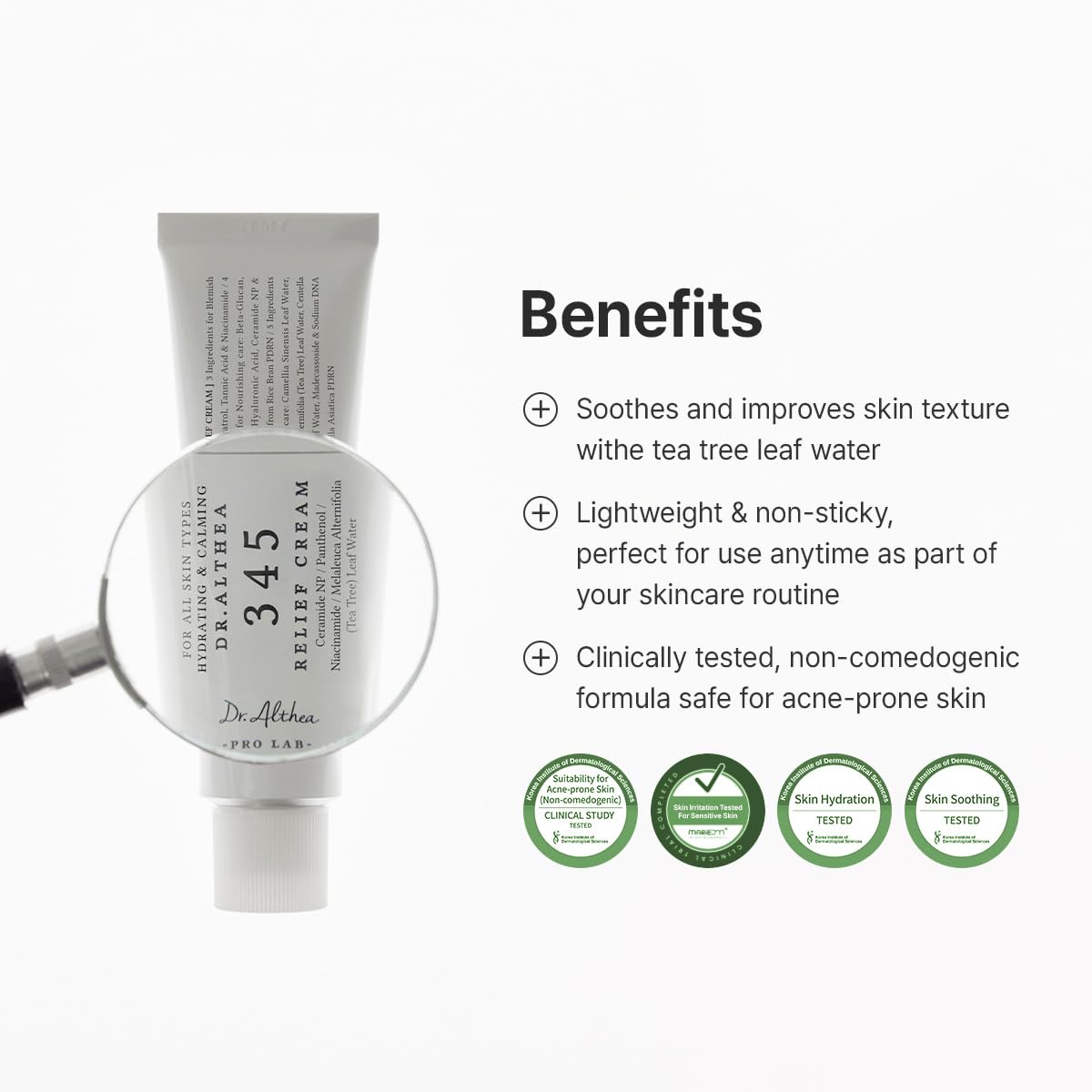 Dr. Althea 345 Relief Cream | Calming Moisturizer with Ceramide, Niacinamide & Centella for Sensitive Skin