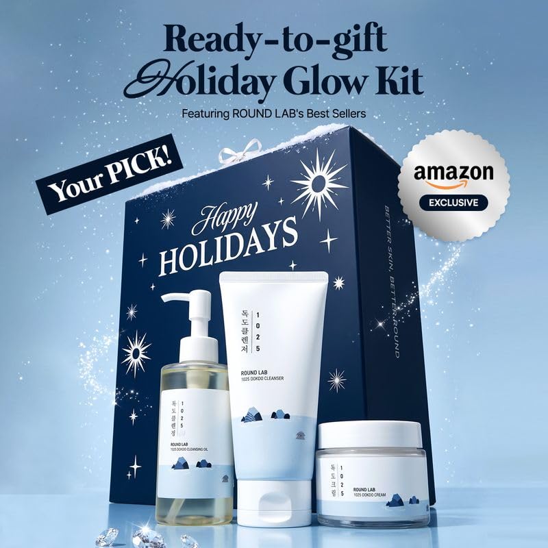 ROUND LAB 1025 Dokdo Everyday is a Holiday Glow Ritual Kit |Double Cleansing + Cream