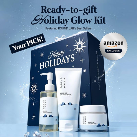 ROUND LAB 1025 Dokdo Everyday is a Holiday Glow Ritual Kit |Double Cleansing + Cream