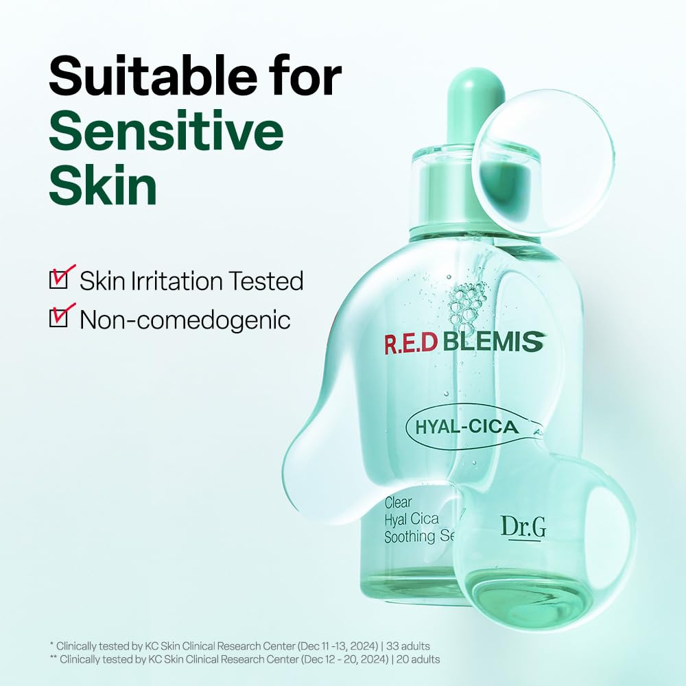 Dr. G R.E.D Blemish Clear Hyal-Cica Soothing Serum 50ml – Calming Hydrating Serum for Sensitive & Blemish-Prone Skin