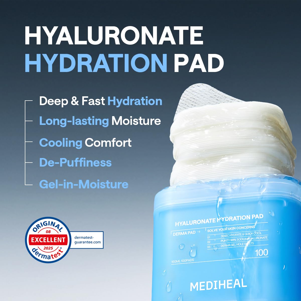 MEDIHEAL Derma Pad Collection | Daily Treatment Toner Pads for Brightening, Firming, Calming & Hydration (100 Pads)