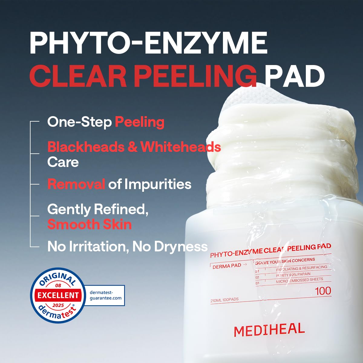 MEDIHEAL Derma Pad Collection | Daily Treatment Toner Pads for Brightening, Firming, Calming & Hydration (100 Pads)
