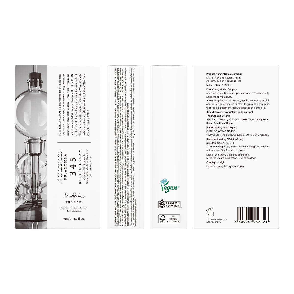 Dr. Althea 345 Relief Cream | Calming Moisturizer with Ceramide, Niacinamide & Centella for Sensitive Skin