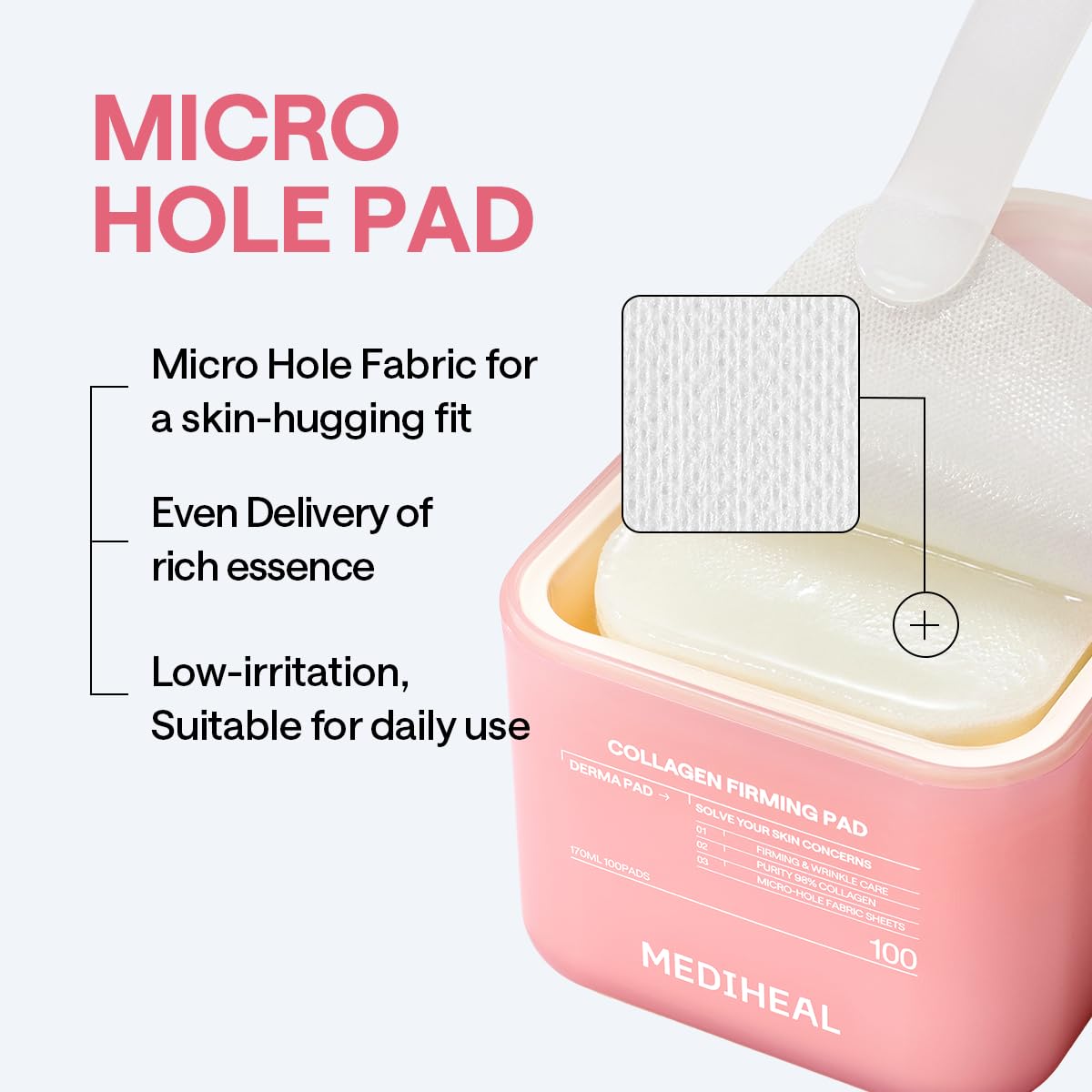 MEDIHEAL Derma Pad Collection | Daily Treatment Toner Pads for Brightening, Firming, Calming & Hydration (100 Pads)
