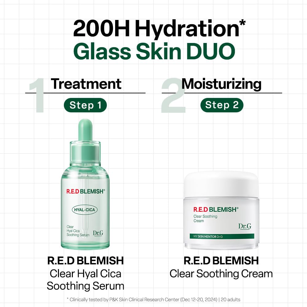 Dr. G R.E.D Blemish Clear Hyal-Cica Soothing Serum 50ml – Calming Hydrating Serum for Sensitive & Blemish-Prone Skin