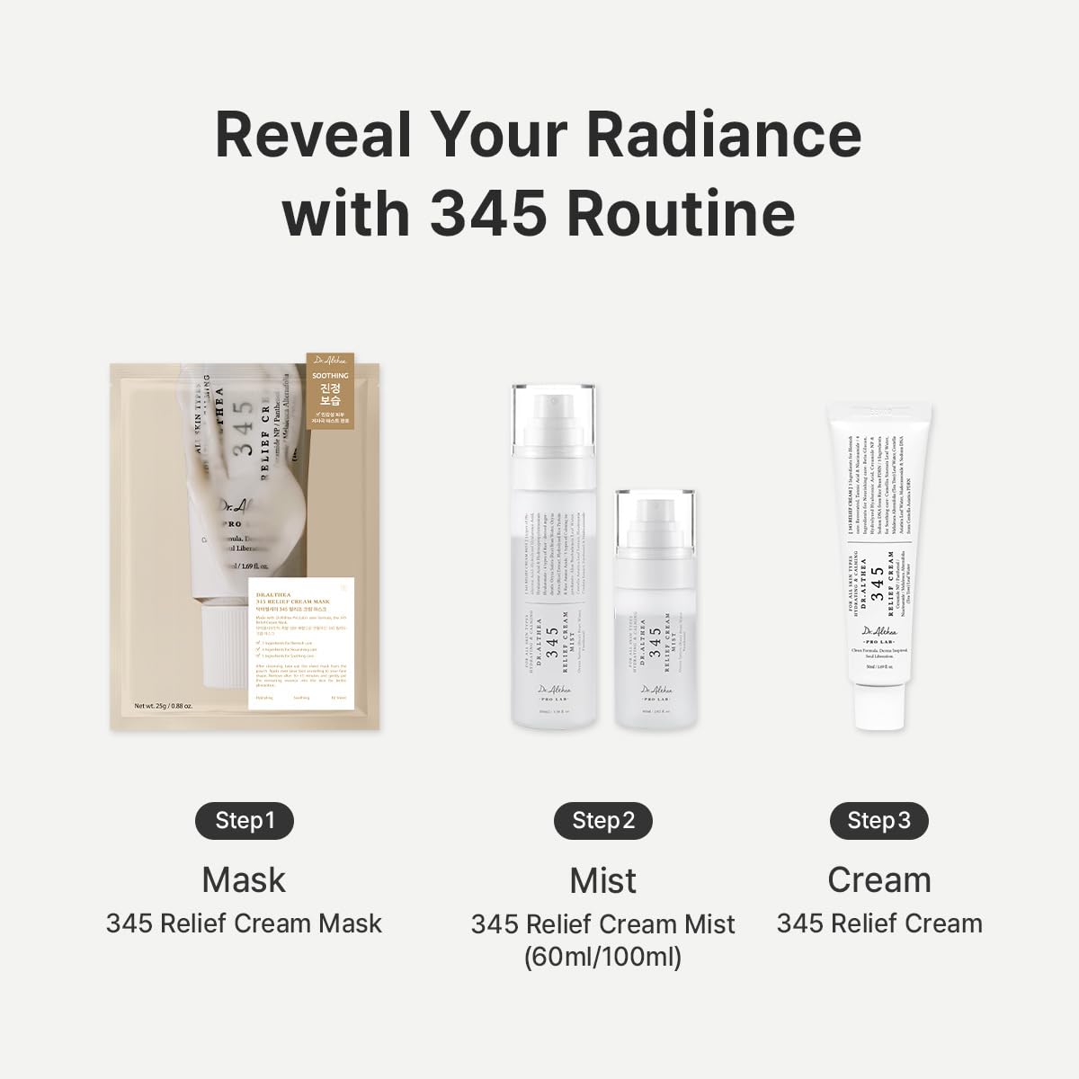 Dr. Althea 345 Relief Cream | Calming Moisturizer with Ceramide, Niacinamide & Centella for Sensitive Skin