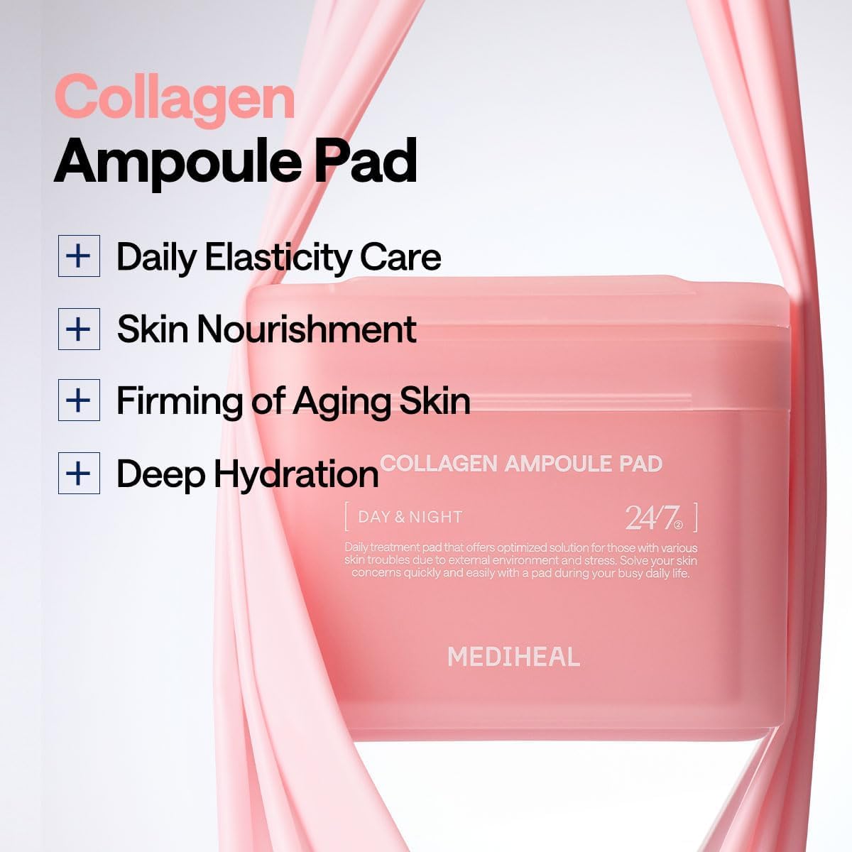 MEDIHEAL Derma Pad Collection | Daily Treatment Toner Pads for Brightening, Firming, Calming & Hydration (100 Pads)